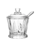 Açucareiro de Cristal com Colher e Tampa Radial 210ml - Lyor 220382