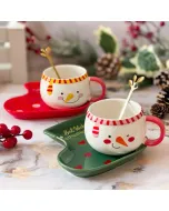 Conjunto de Xícara e Pires Natalino - 210ml - 0050