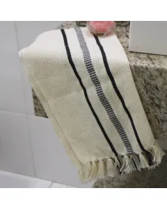 Toalha de Lavabo Linha Marrom e Cru - 40x60cm