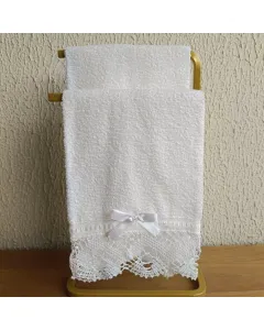 Toalha Artesanal Branca - 32x48cm