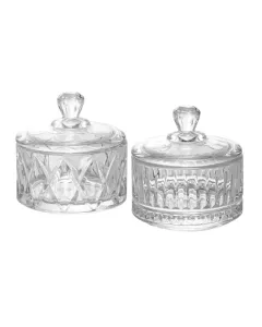 Kit 2 Potiches Sortidos 6,5cm x 6,5cm x 7cm Cristal - Lyor 221145