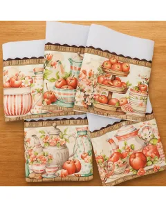 Panos de Prato Ma&ccedil;a I - 100% Algod&atilde;o