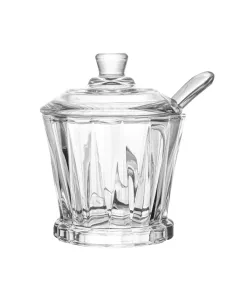 Açucareiro de Cristal com Colher e Tampa Radial 210ml - Lyor 220382