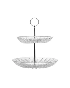 Porta Doces de Vidro 2 Andares Diamond 25cm - Lyor 220619