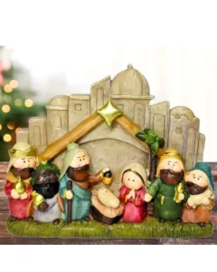 Presépio De Natal Cartoon Koule Em Resina Fartex Resistente