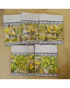 Panos de Prato Lim&atilde;o I - 100% Algod&atilde;o