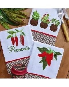 Kit 3 Panos de Prato - Pimenta - 65cm x 44cm