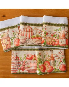 Panos de Prato Ma&ccedil;a II - 100% Algod&atilde;o